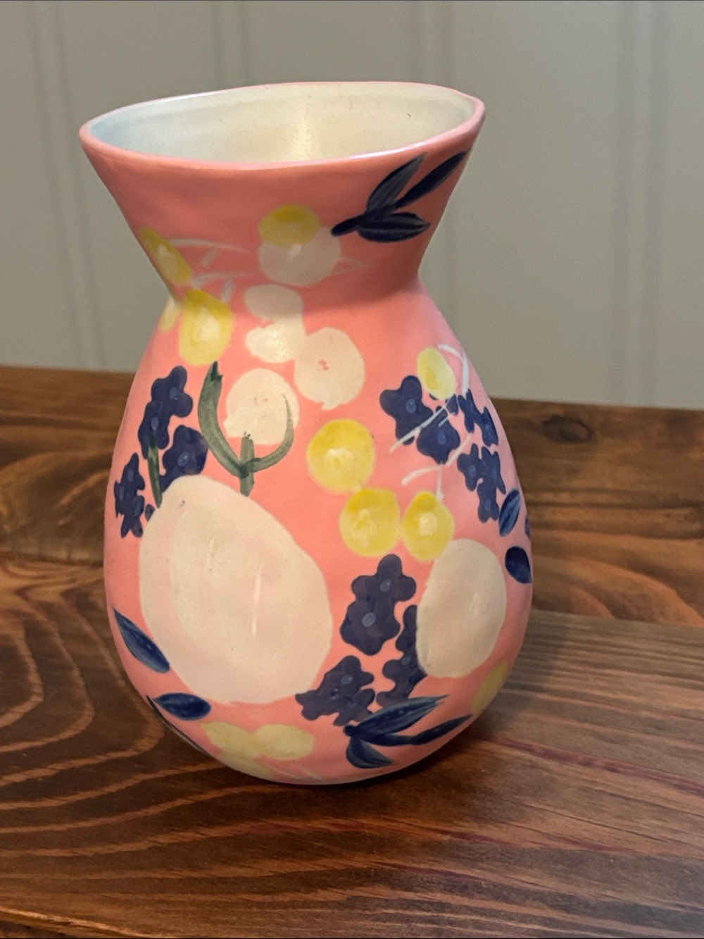Hand-Painted Pink Floral Ceramic Vase Anthropologie